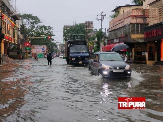 Flood Paralyzed Agartala City : Rain turns ‘Nightmare’ for Locals : Normal Lives hit across the City Flood Paralyzed Agartala City : Rain turns ‘Nightmare’ for Locals : Normal Lives hit across the City